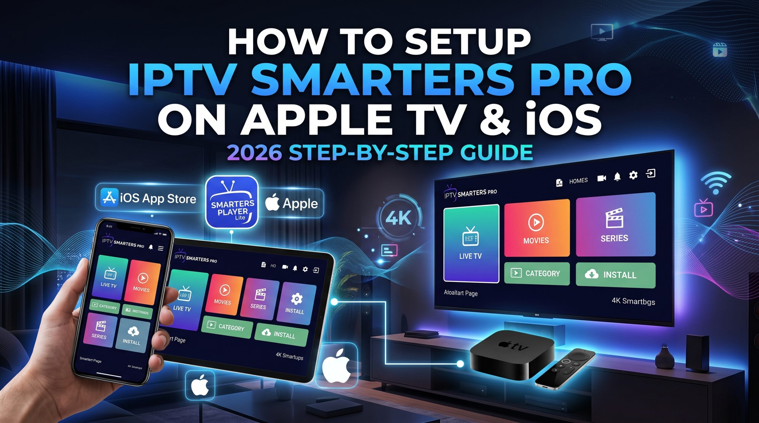 How to setup IPTV Smarters Pro on Apple TV and iOS 2026