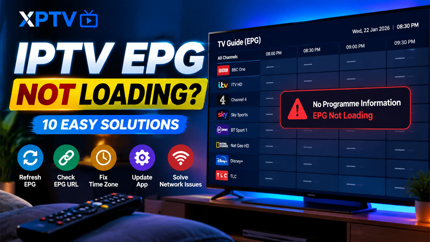 How to fix IPTV EPG not loading and missing TV guide information